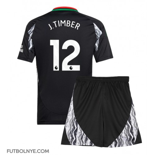 Camiseta Arsenal Jurrien Timber #12 Visitante Equipación para niños 2024-25 manga corta (+ pantalones cortos)